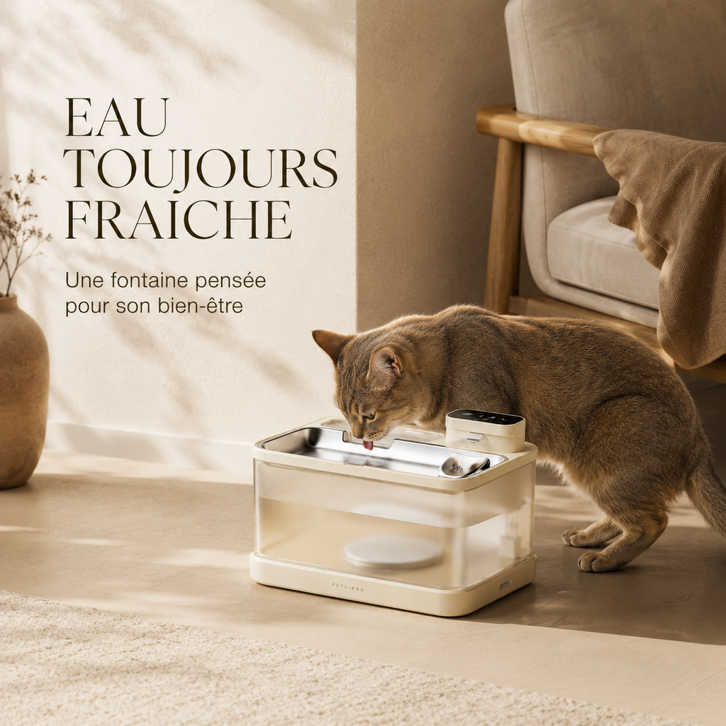 Fontaine à Eau Intelligente pour Chat – Batterie 5000 mAh & Base Chauffante