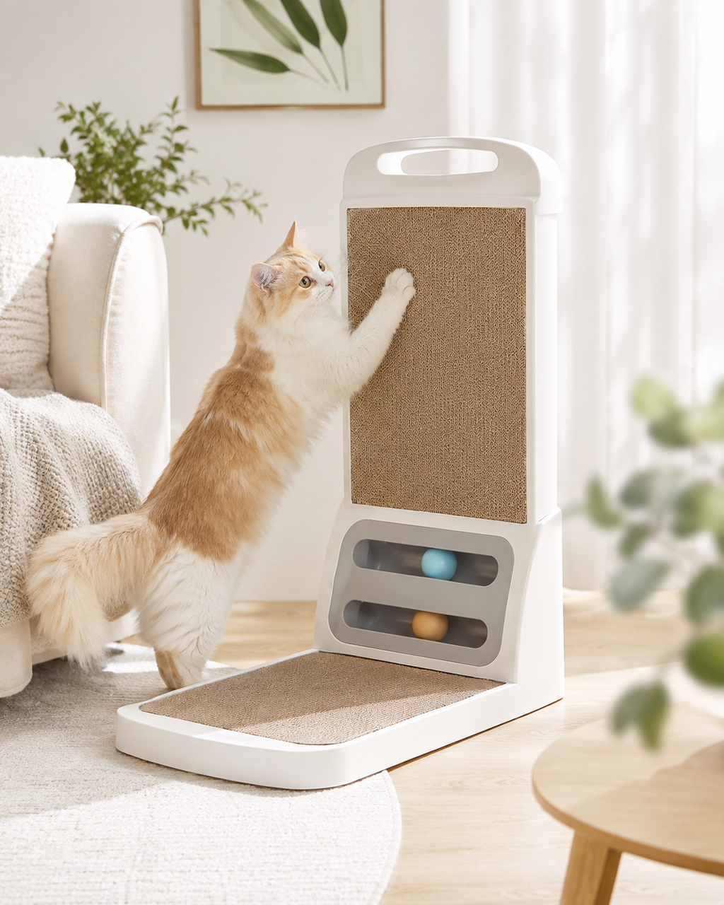 Griffoir Multifonction pour Chat avec Balles de Jeu