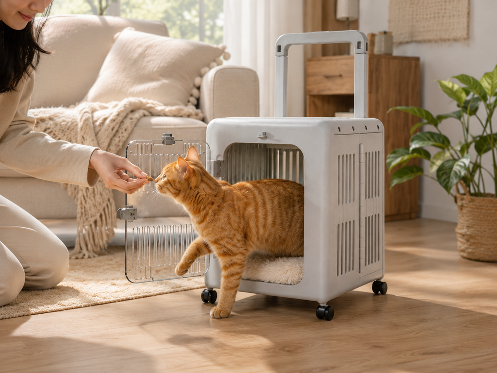 Valise de Transport à Roulettes pour Chat