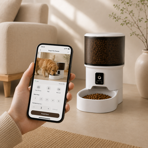 Distributeur automatique connecté pour chien avec caméra HD et application mobile